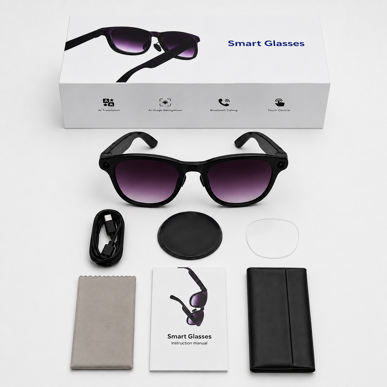 ZAID SMART PRO — gafas inteligentes con caja y accesorios